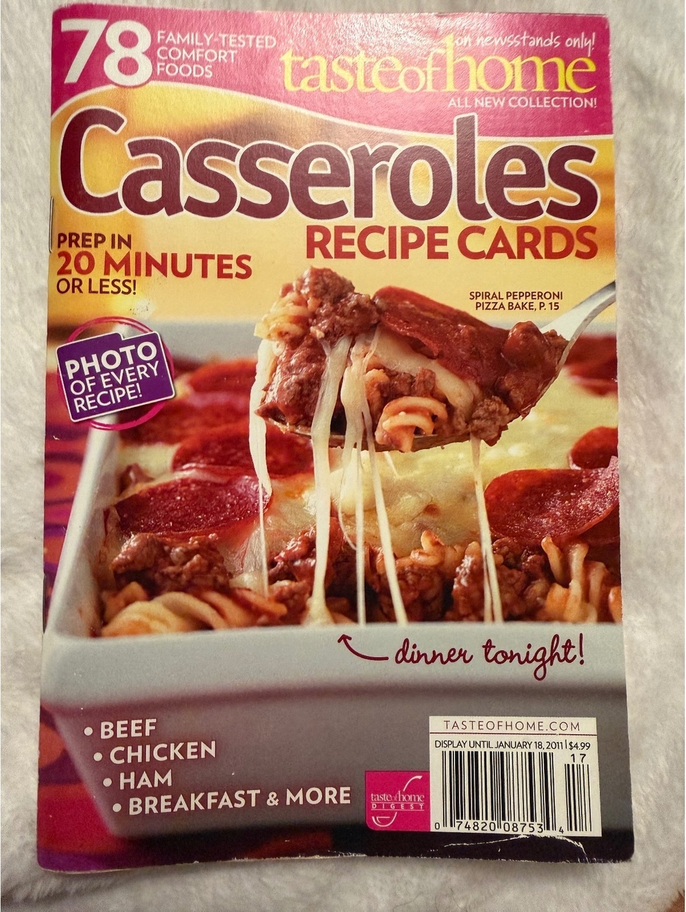 Taste of Home Casseroles Recipe Cards Magazine - Family Tested Comfort Foods